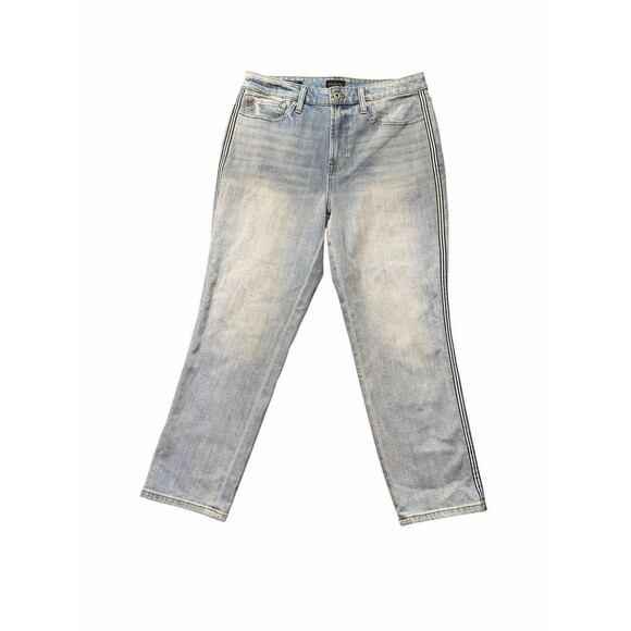 Talbots Modern Ankle Jean Side Stripe Women’s 10 Blue Stretch Denim Pants - Picture 1 of 8